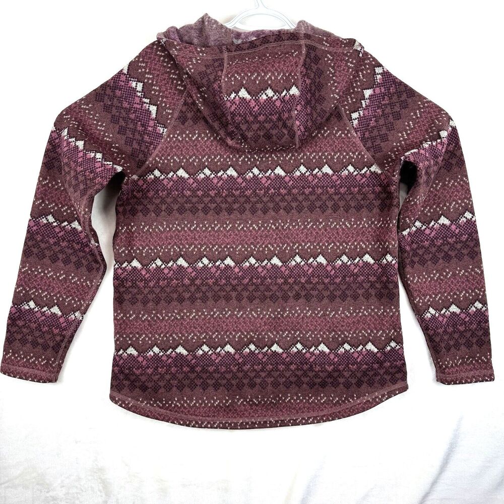 The North Face 1/4 Zip Women’s L Nordic Pattern Red/Brown Pullover Sweater-knit - Picture 2 of 10